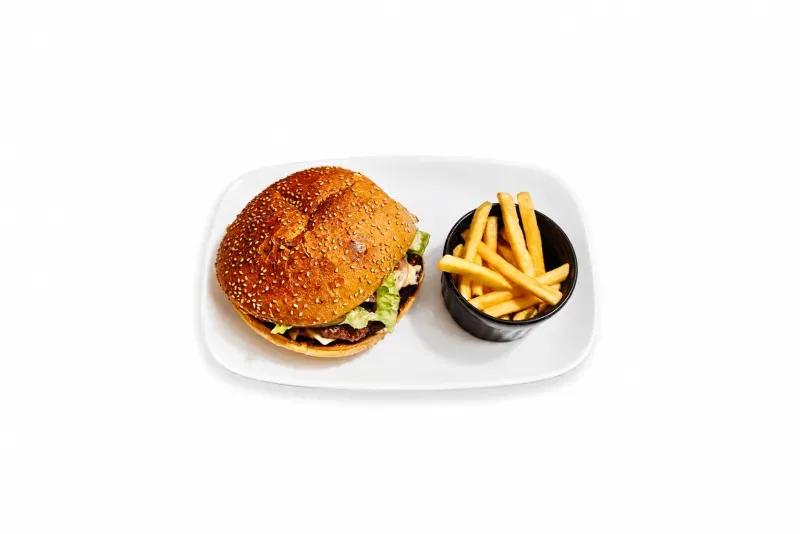 Cheeseburger + pommes frites